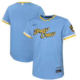 youth nike powder blue milwaukee brewers 2022 city connect 